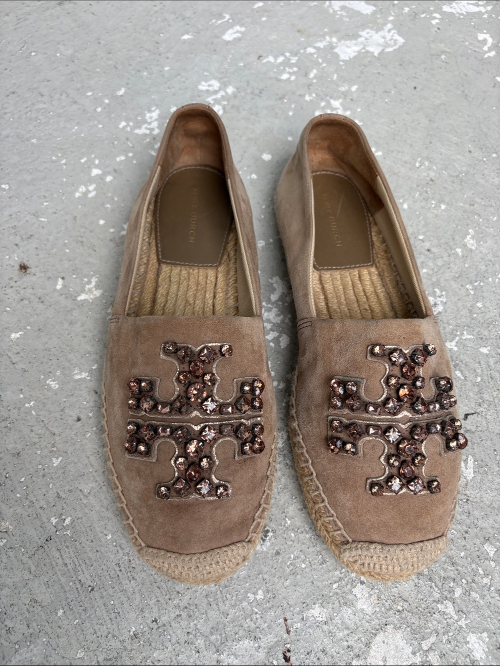 Tory Burch suede leather embellished Epirus